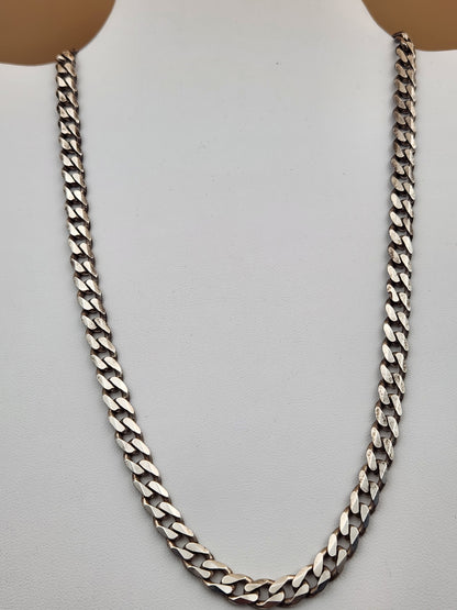 AGI Italian Sterling Silver 18" Cuban/Curb Link 31 gram Necklace