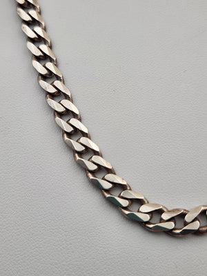 AGI Italian Sterling Silver 18" Cuban/Curb Link 31 gram Necklace