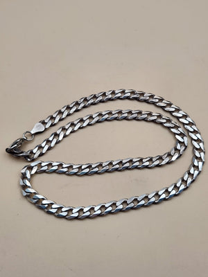 AGI Italian Sterling Silver 18" Cuban/Curb Link 31 gram Necklace