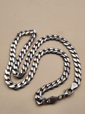 AGI Italian Sterling Silver 18" Cuban/Curb Link 31 gram Necklace