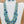 Mid Century Gold Tone/Shades of Blue Lucite Beaded 16