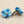 Mid Century Gold Tone/Shades of Blue Lucite Beaded 16