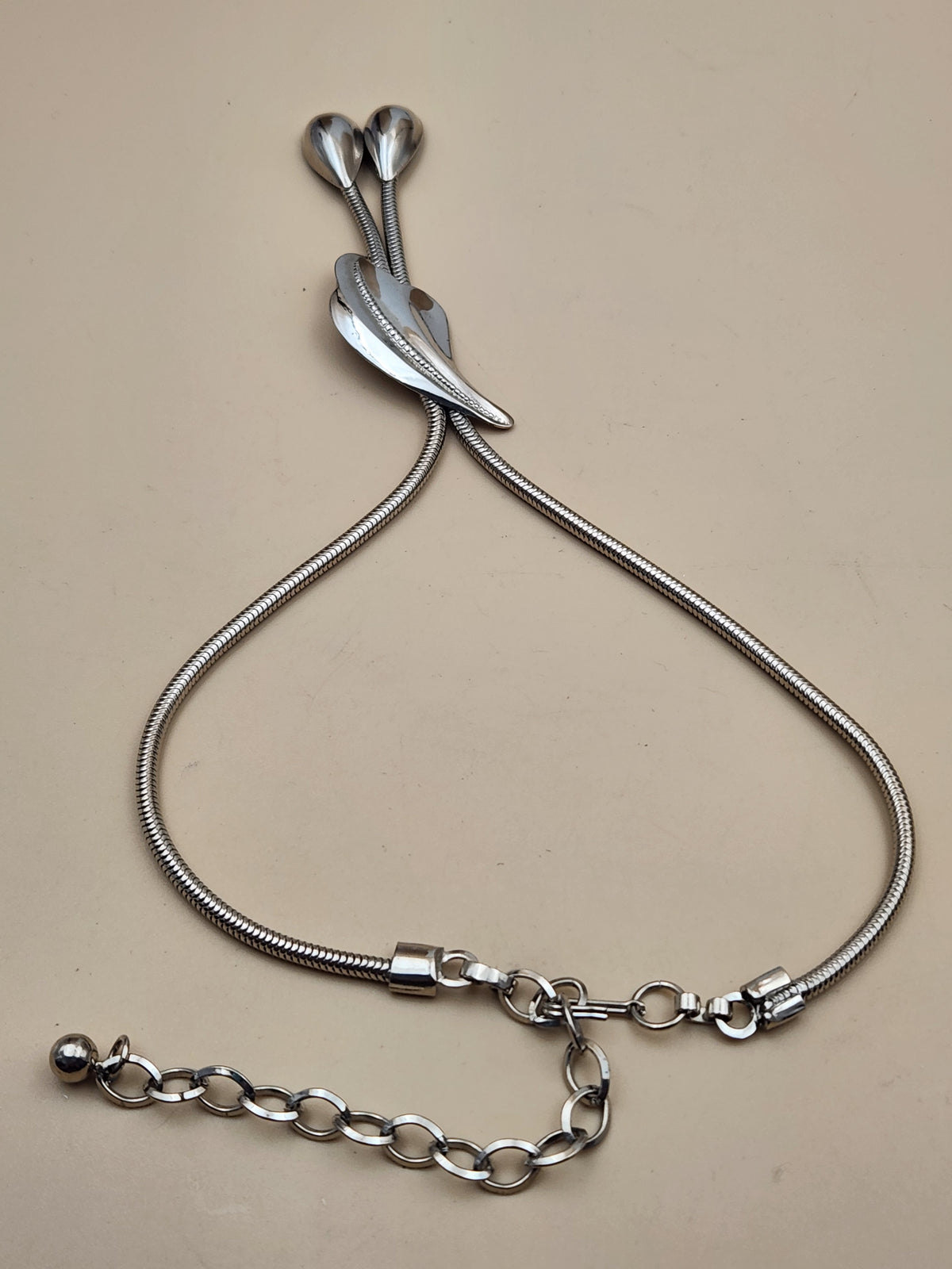 Silver Tone Bolo Style 13"-16" Adjustable Choker/Necklace