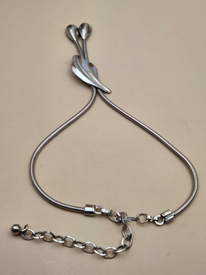Silver Tone Bolo Style 13"-16" Adjustable Choker/Necklace