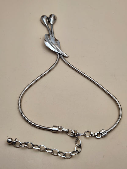 Silver Tone Bolo Style 13"-16" Adjustable Choker/Necklace