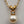 Gold Tone/Faux Pearl/Clear Rhinestone Pendant with Oval Link Gold 18