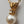 Gold Tone/Faux Pearl/Clear Rhinestone Pendant with Oval Link Gold 18