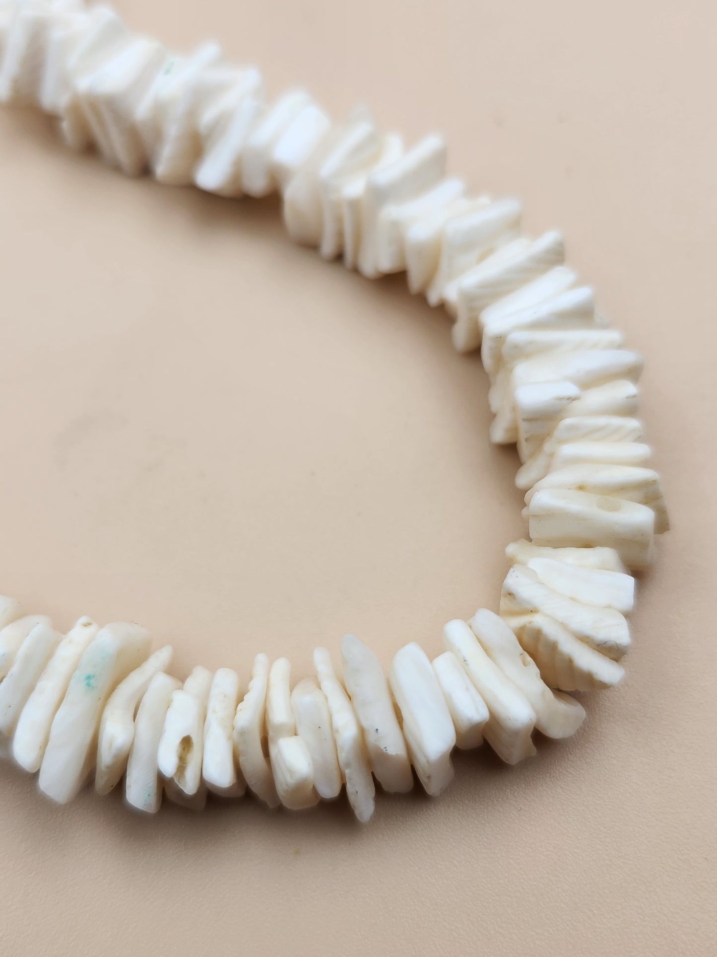 White Puka Shell Chip 18" Surfer Necklace