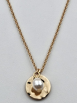 Murano Style Black/Gold/Silver Lampwork Art Glass 3" Swirl Pendant on Gold Tone 16" Necklace