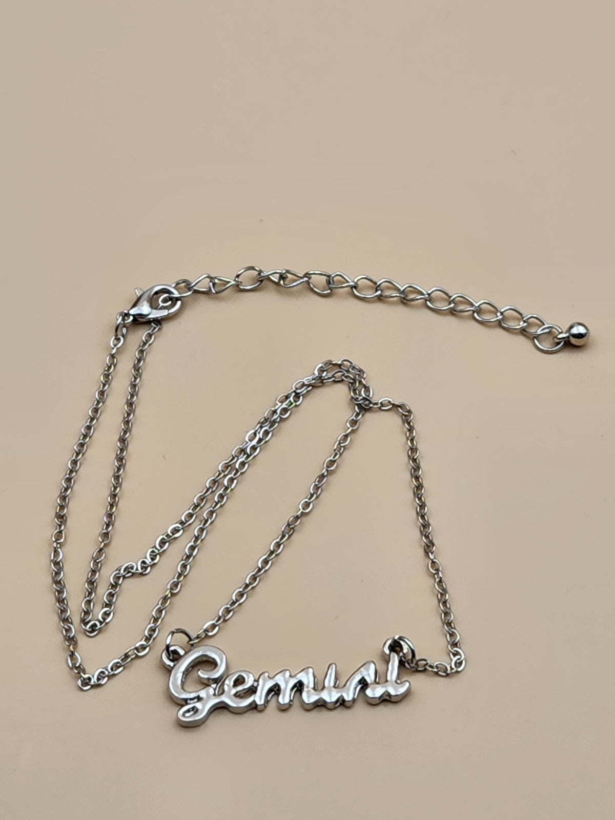 GEMINI Astrological Sign/Silver Tone Adjustable 18"-21" Necklace