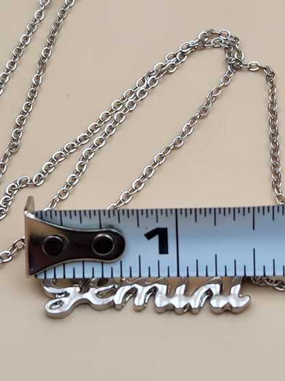 GEMINI Astrological Sign/Silver Tone Adjustable 18"-21" Necklace