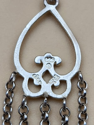 JOLIE CREATIONS Sterling Silver/Peridot Beaded Chandelier Earrings