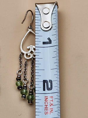 JOLIE CREATIONS Sterling Silver/Peridot Beaded Chandelier Earrings