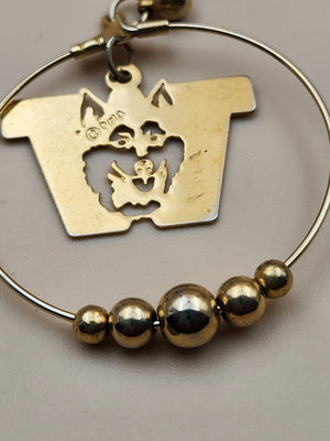 WASHINGTON HUSKIES Gold Tone Cut Out Dangle Earrings