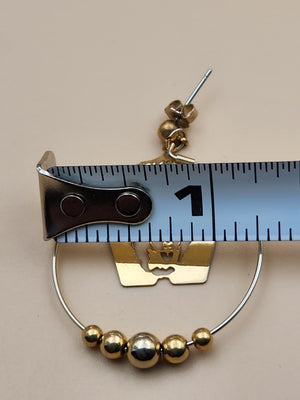 WASHINGTON HUSKIES Gold Tone Cut Out Dangle Earrings