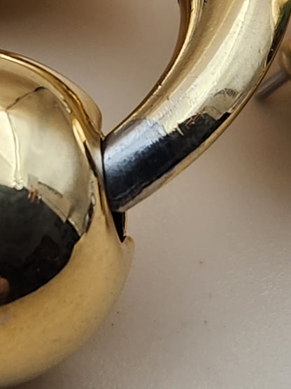 NAPIER 1980's Vintage Gold Tone Door Knockers Earrings