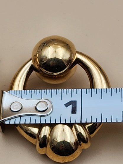 NAPIER 1980's Vintage Gold Tone Door Knockers Earrings