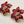 Stunning Red Enamel Gold Tone Flower Earrings