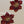 Stunning Red Enamel Gold Tone Flower Earrings