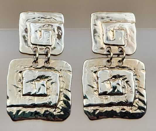 PARKLANE Gold Tone Square Dangle Earrings