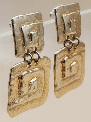 PARKLANE Gold Tone Square Dangle Earrings