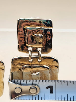 PARKLANE Gold Tone Square Dangle Earrings