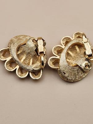 BALLET JEWELS INC Vintage 1950's-60's Harold P Bass Crafted Gold Tone Earrings