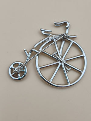 J.J. JONETTE JEWELRY 1988 Vintage High Wheel Bicycle Brooch