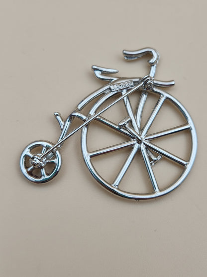 J.J. JONETTE JEWELRY 1988 Vintage High Wheel Bicycle Brooch