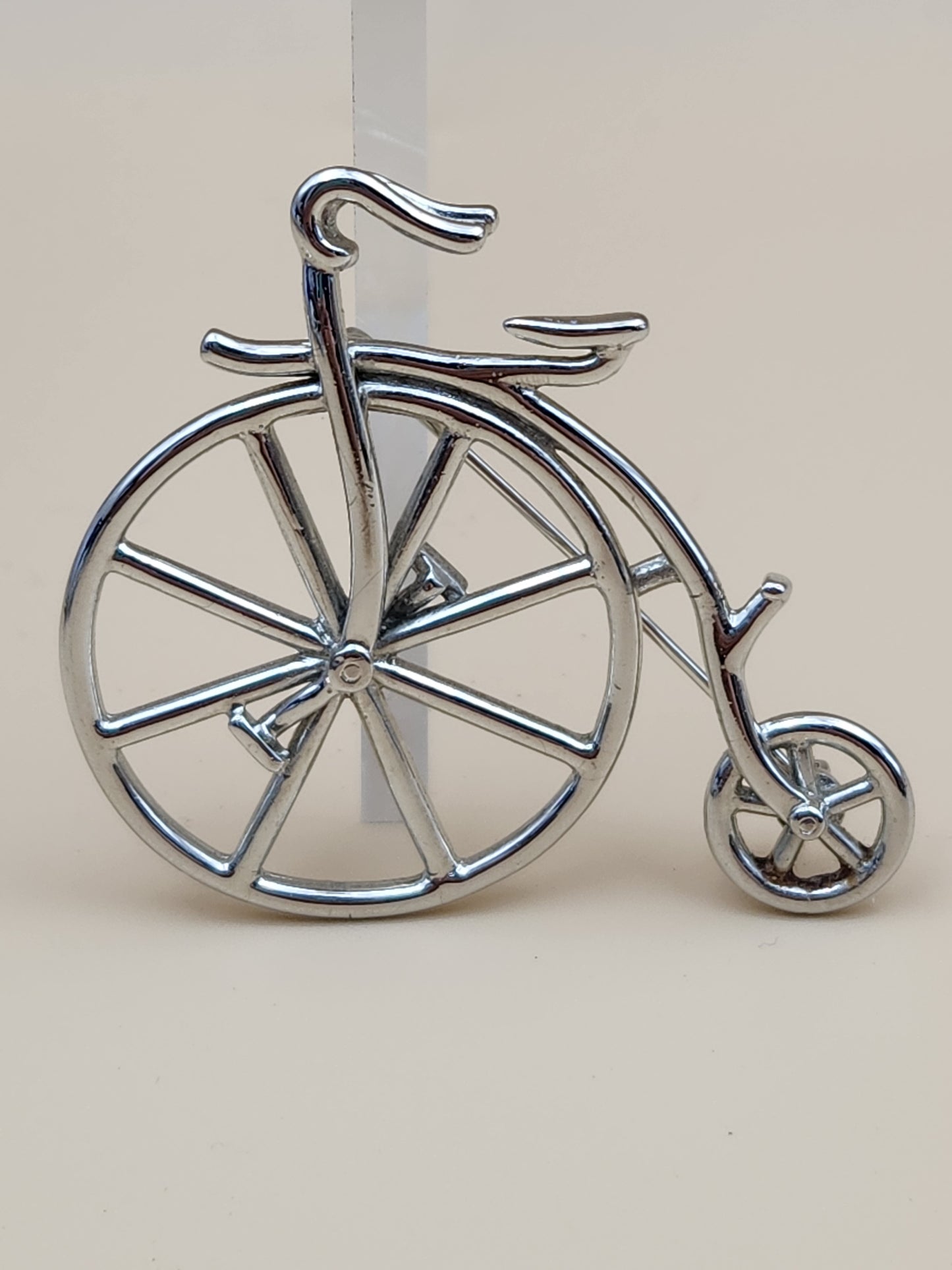 J.J. JONETTE JEWELRY 1988 Vintage High Wheel Bicycle Brooch