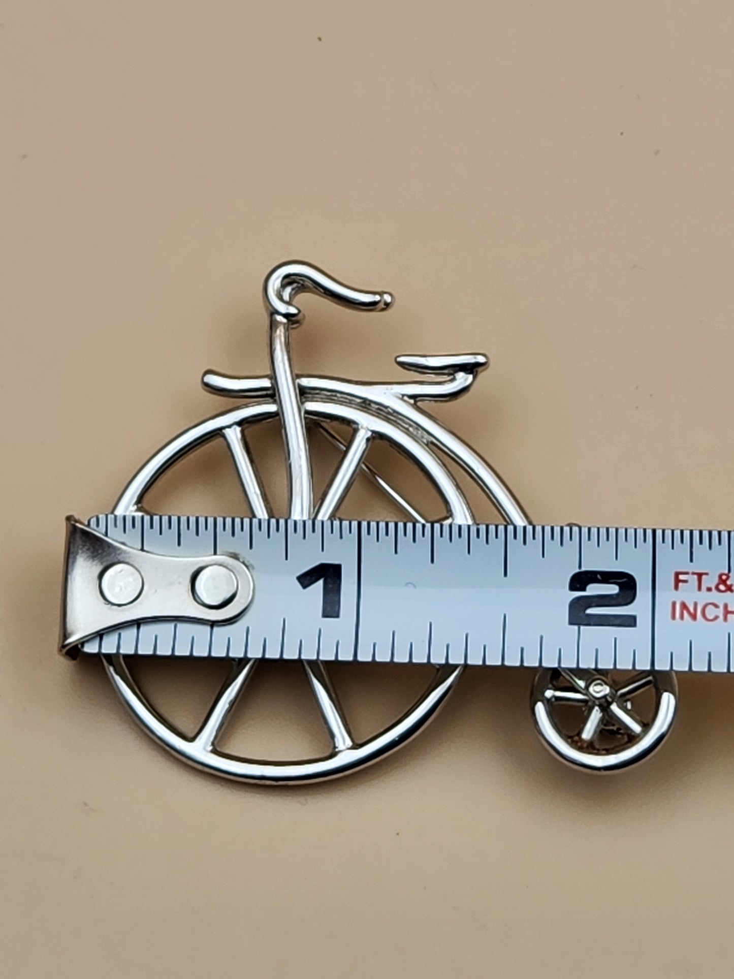 J.J. JONETTE JEWELRY 1988 Vintage High Wheel Bicycle Brooch