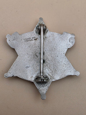 C.W. NIELSEN MANUFACTURING  Silver Tone 6 Point Star Jerome County State of Idaho Mounted Sheriff's Posse Badge