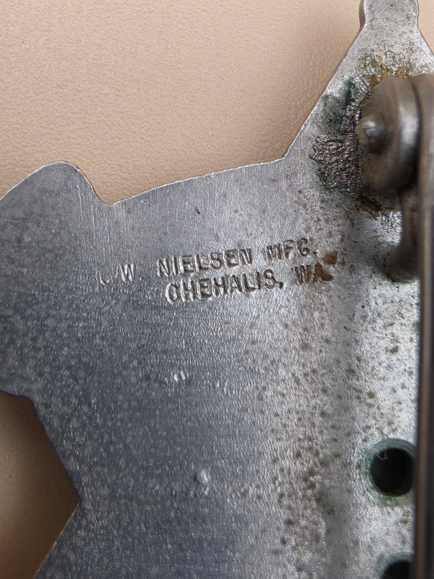 C.W. NIELSEN MANUFACTURING  Silver Tone 6 Point Star Jerome County State of Idaho Mounted Sheriff's Posse Badge