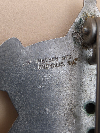 C.W. NIELSEN MANUFACTURING  Silver Tone 6 Point Star Jerome County State of Idaho Mounted Sheriff's Posse Badge