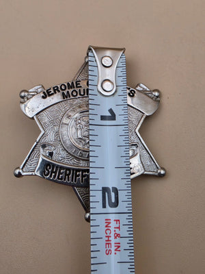 C.W. NIELSEN MANUFACTURING  Silver Tone 6 Point Star Jerome County State of Idaho Mounted Sheriff's Posse Badge