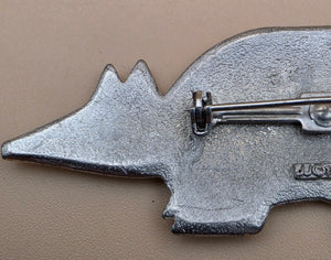 JONETTE JEWELRY J.J. Vintage 1988 Pewter Handcrafted Armadillo Brooch