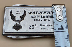 1983 Harley Davidson Money Clip/Pocket Knife Salem, Oregon 25th Anniversary Advertising Piece
