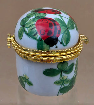 BEN BRIDGE Vintage Limoge Style Porcelain Ladybug Jewelry Box