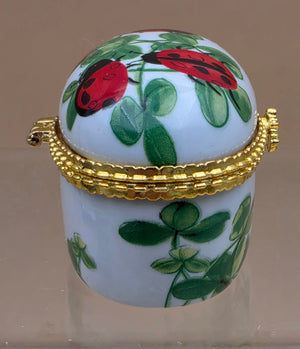BEN BRIDGE Vintage Limoge Style Porcelain Ladybug Jewelry Box