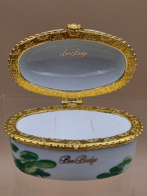 BEN BRIDGE Vintage Limoge Style Porcelain Ladybug Jewelry Box
