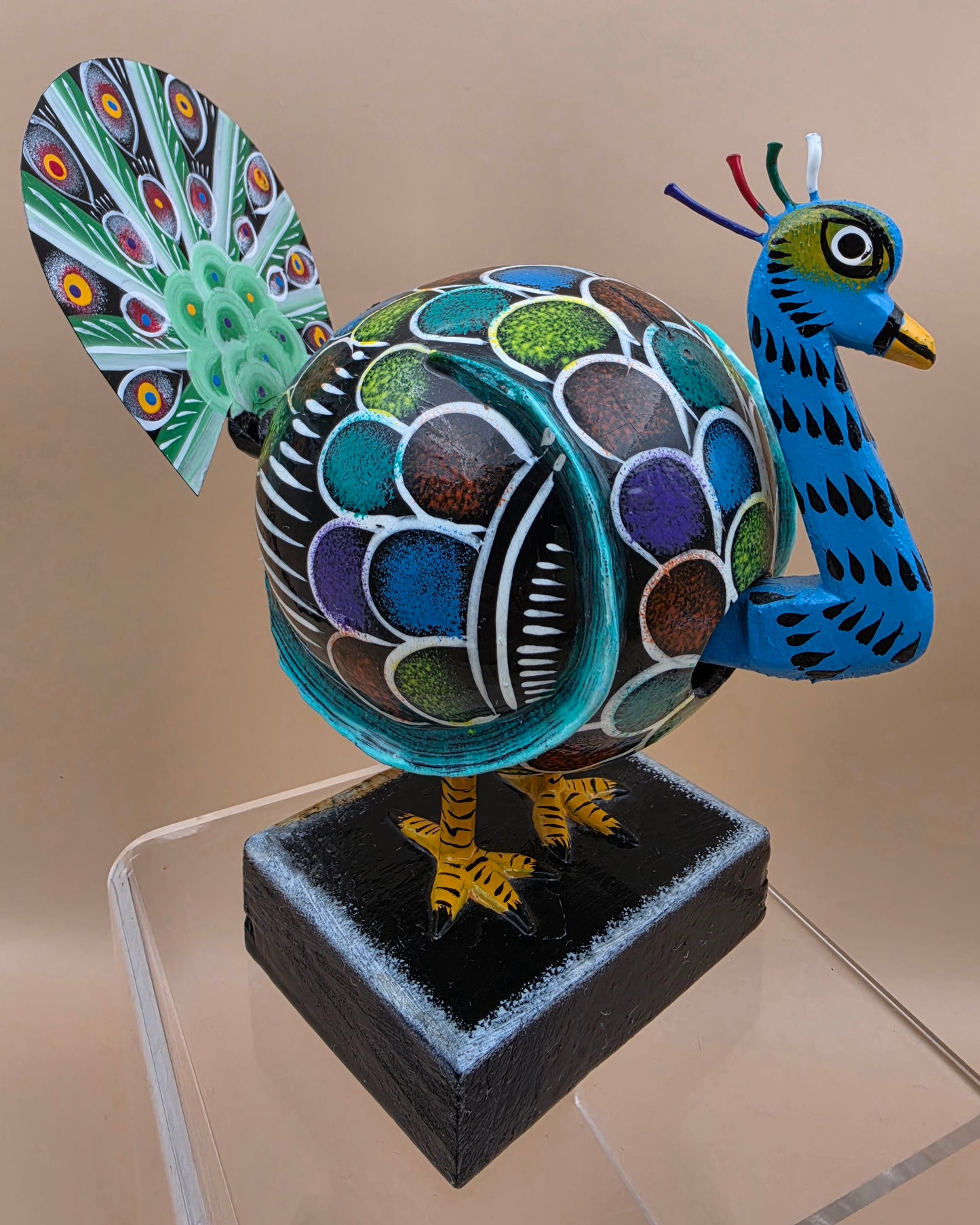 Bobble Head and Tail Style Mexican Folk Art Pheasant Home Decor