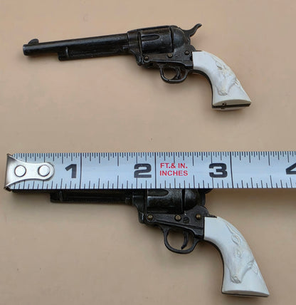 MARX Vintage Miniature Toy Replica Six Shooter Western Colt Revolver Handgun with Hammer and Safety Lock Slide Set of 2