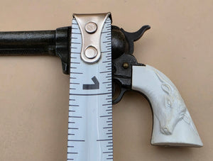 MARX Vintage Miniature Toy Replica Six Shooter Western Colt Revolver Handgun with Hammer and Safety Lock Slide Set of 2