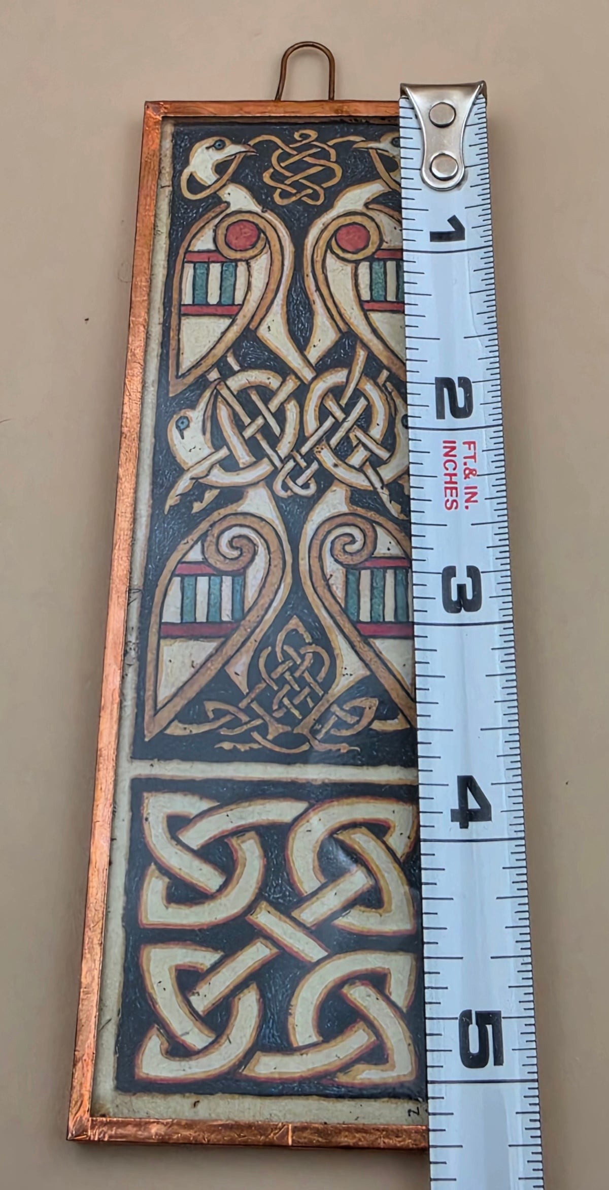 Copper Wrapped Frame Hanging Glass Sun Catcher