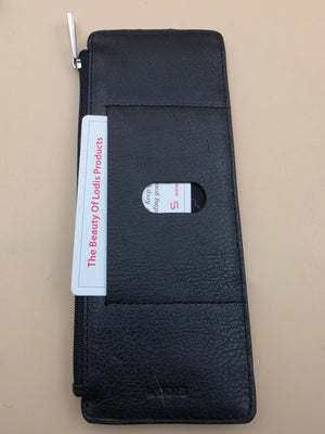 LODIS Black Leather Card Stacker and Change Purse