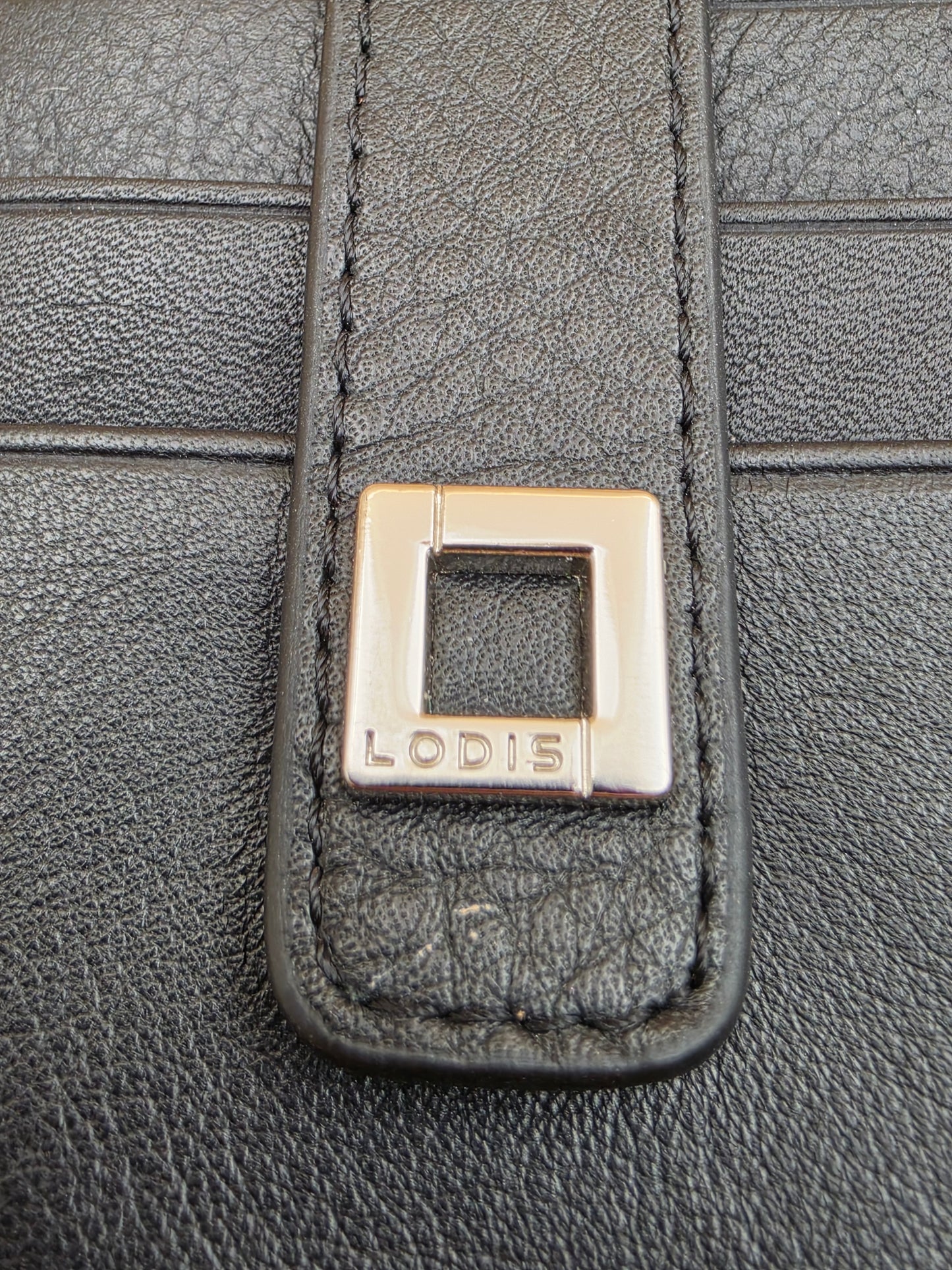 LODIS Black Leather Card Stacker and Change Purse