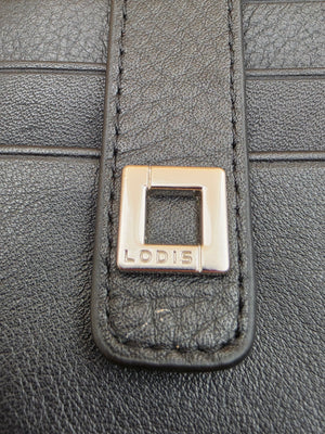 LODIS Black Leather Card Stacker and Change Purse