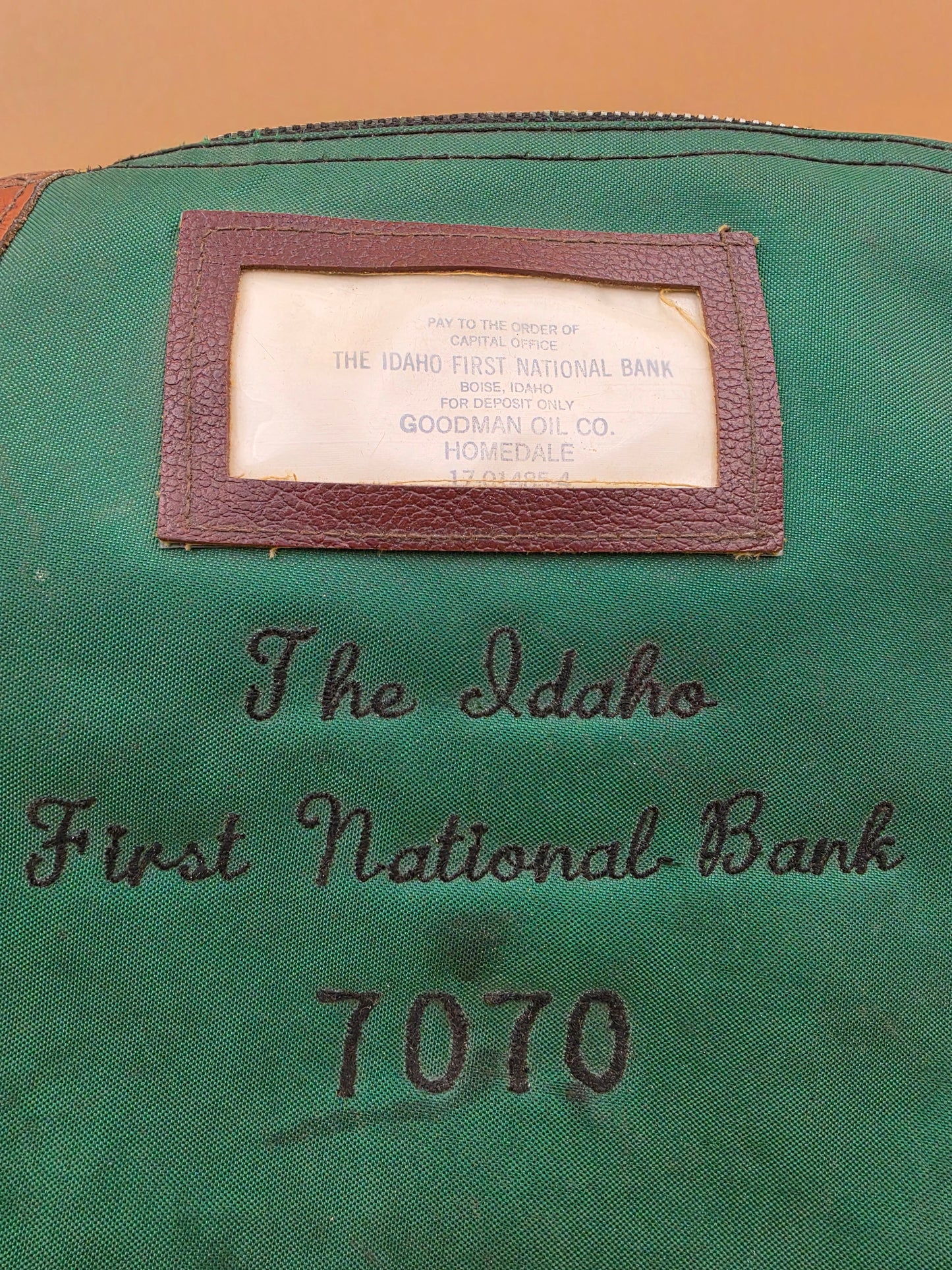 A. RIFKIN CO. The Idaho First National Bank, Boise For Goodman Oil Co. Homedale, Idaho 1960's Locking Bank Bag and Key