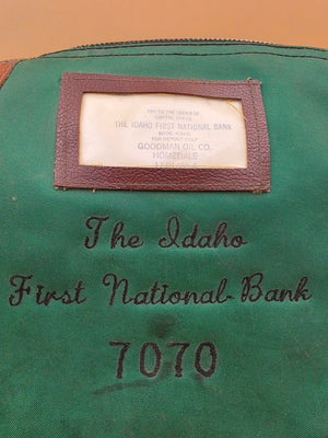 A. RIFKIN CO. The Idaho First National Bank, Boise For Goodman Oil Co. Homedale, Idaho 1960's Locking Bank Bag and Key