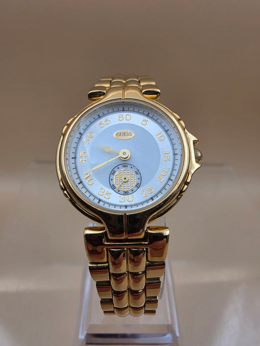 GUESS Vintage 1994 "Art Deco" Inspired Gold Tone Bracelet Watch